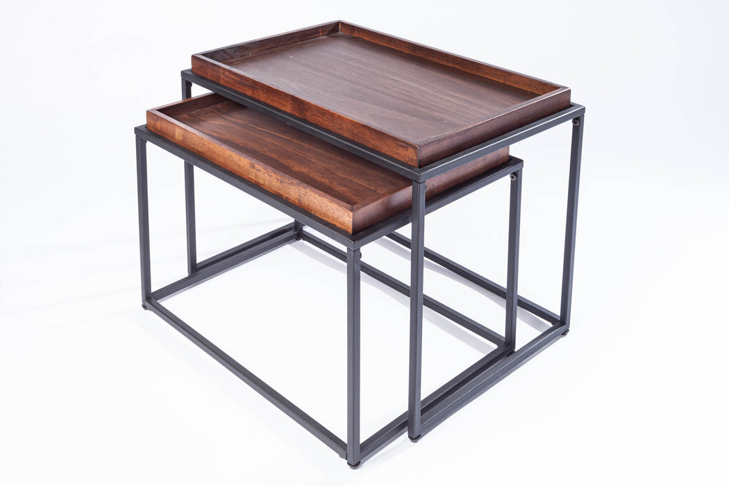 Couchtisch Jura 2er Set mocha Buche Tablett