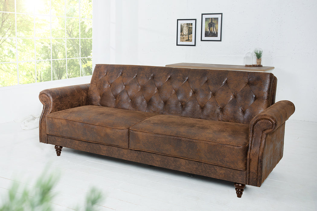 Schlafsofa Villa Chic 220cm antik braun
