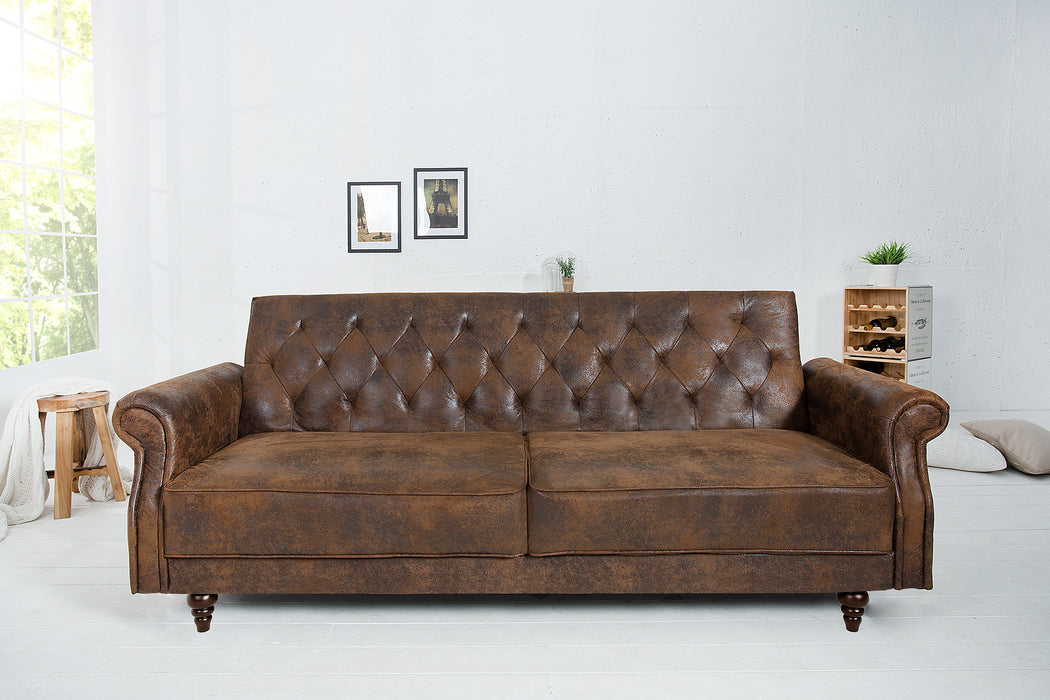 Schlafsofa Villa Chic 220cm antik braun
