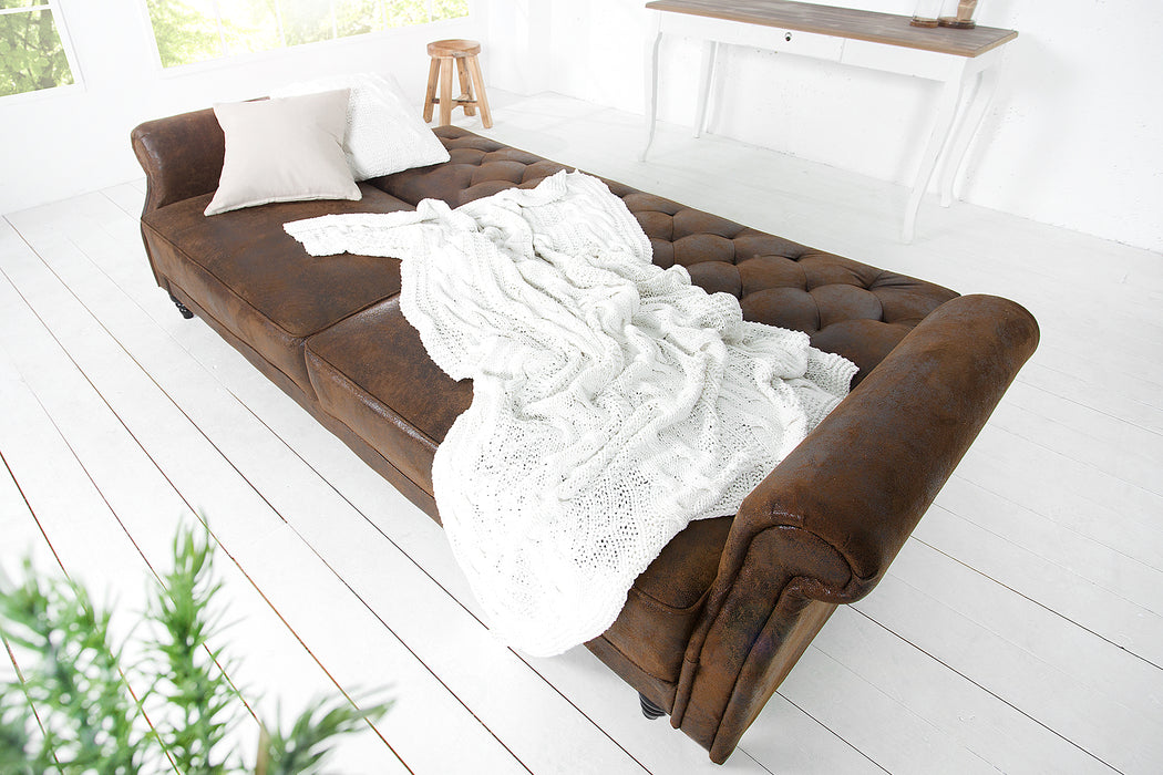 Schlafsofa Villa Chic 220cm antik braun