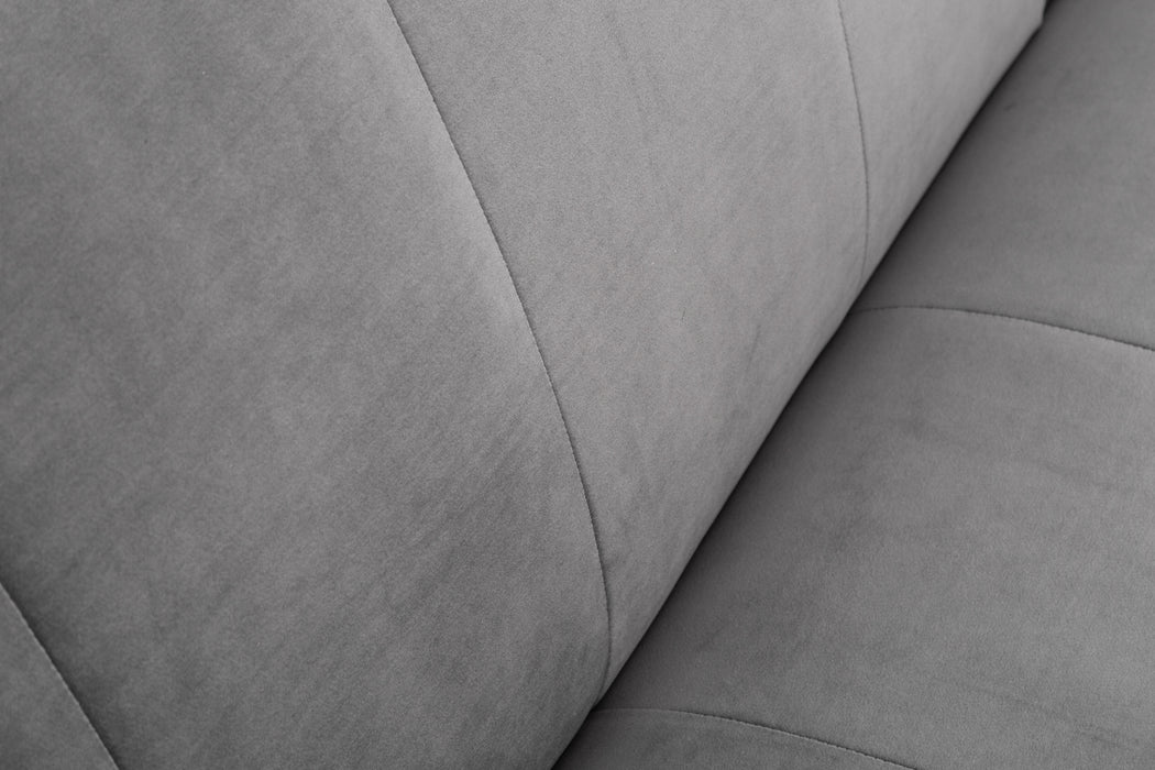 Schlafsofa Sofia Plus 215cm silbergrau Samt