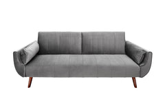 Schlafsofa Sofia Plus 215cm silbergrau Samt