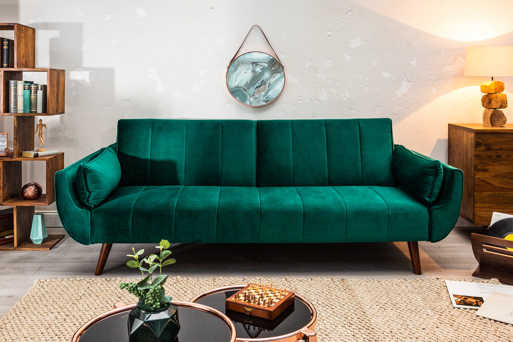 Schlafsofa Sofia Plus 215cm smaragdgrün Samt