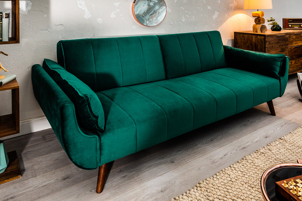Schlafsofa Sofia Plus 215cm smaragdgrün Samt