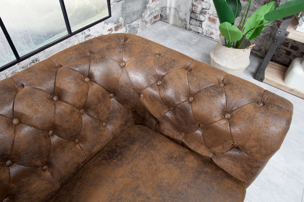 Sofa Chesterfield 3er Braun Antik Look