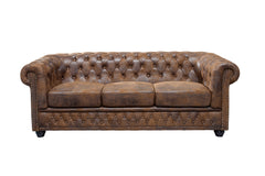 Sofa Chesterfield 3er Braun Antik Look