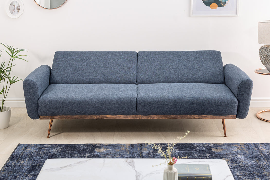 Schlafsofa Eleganza 210cm blau Struktur