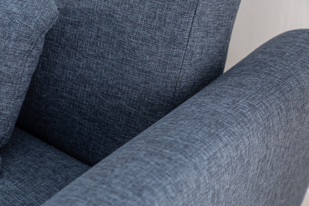 Schlafsofa Eleganza 210cm blau Struktur