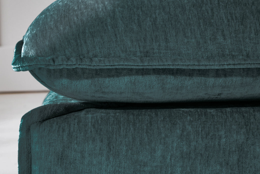 Hocker Clouds 100cm petrol Samt