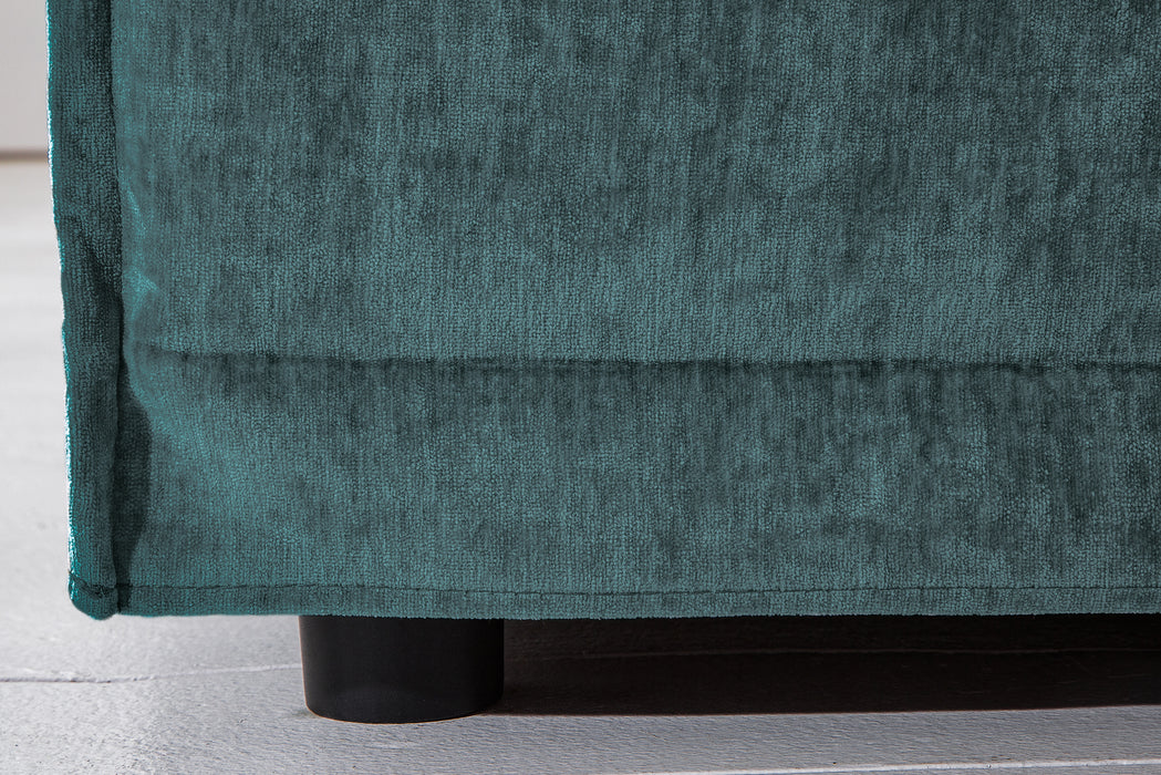 Hocker Clouds 100cm petrol Samt