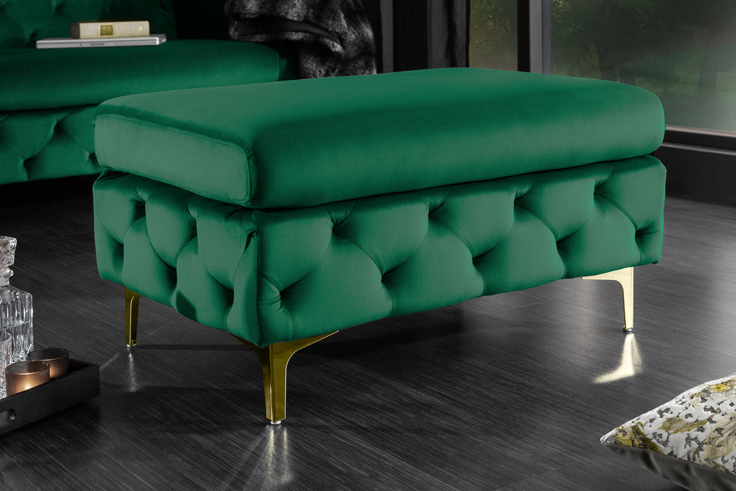 Hocker Barock smaragdgrün Samt