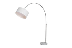 Stehleuchte Moon 170cm Leinen weiss Marmorfuss
