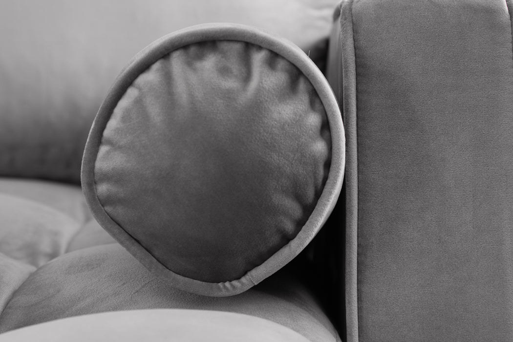 Ecksofa Plush Velvet II 260cm grau Samt