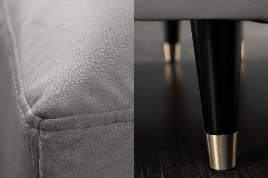 Ecksofa Plush Velvet II 260cm grau Samt