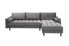 Ecksofa Plush Velvet II 260cm grau Samt