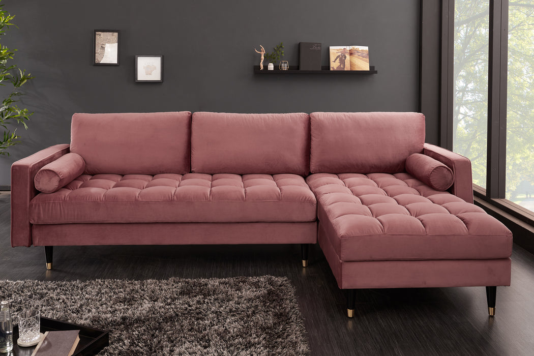 Ecksofa Plush Velvet II 260cm altrosa Samt
