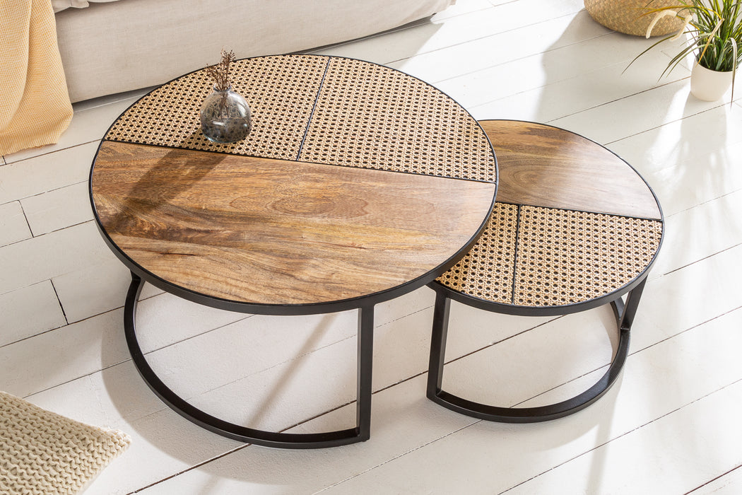 Couchtisch Austrian Suite 2er Set rund Mango