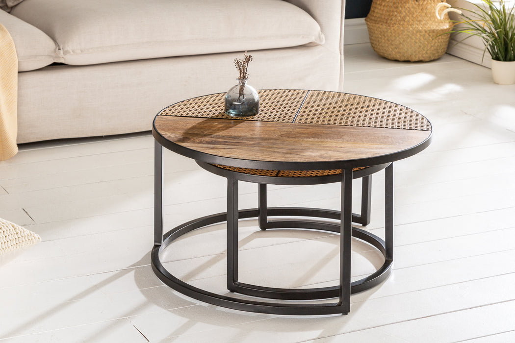 Couchtisch Austrian Suite 2er Set rund Mango