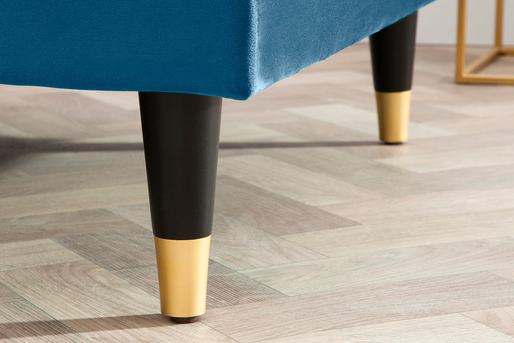 Ecksofa Plush Velvet II 260cm petrol blau Samt