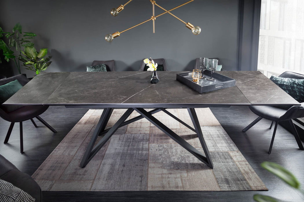 Esstisch Globe 180-220-260cm Keramik Graphit