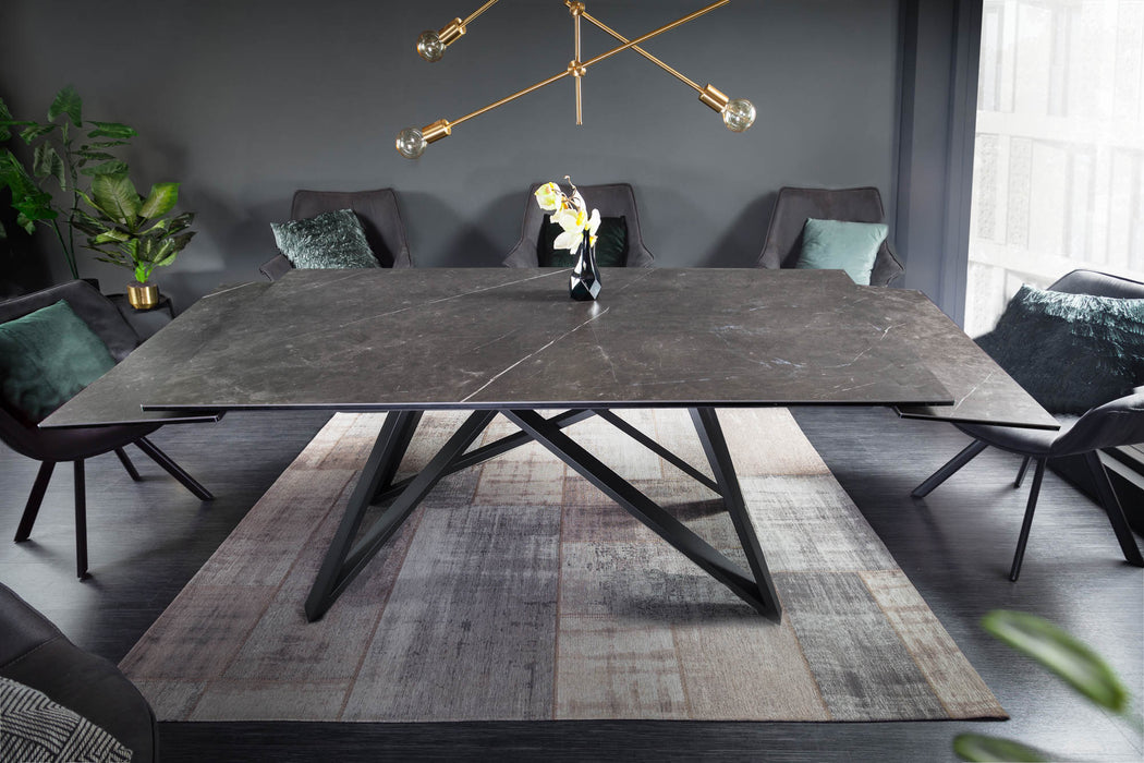 Esstisch Globe 180-220-260cm Keramik Graphit