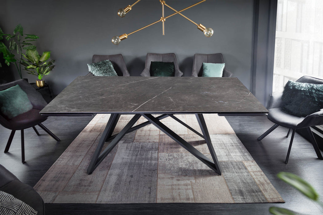 Esstisch Globe 180-220-260cm Keramik Graphit