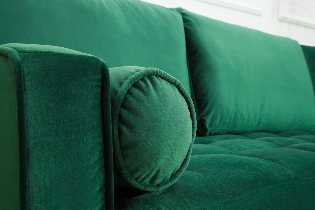 Ecksofa Plush Velvet II 260cm smaragdgrün Samt