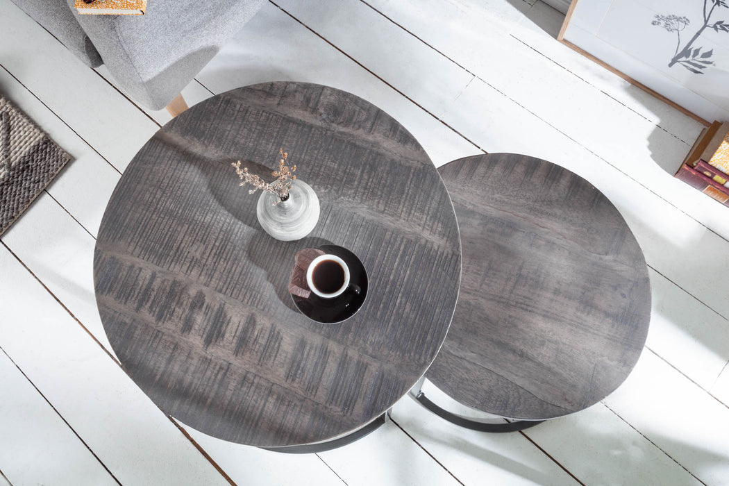 Beistelltisch Jura 2er Set Mango grau