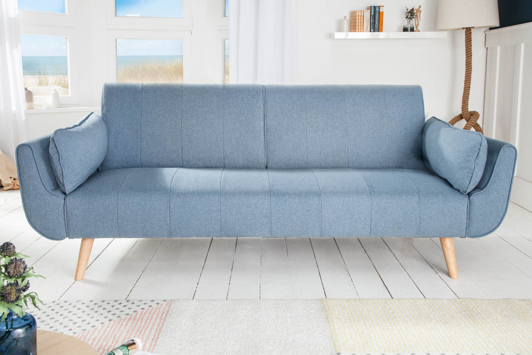 Schlafsofa Sofia Plus 215cm hellblau Struktur