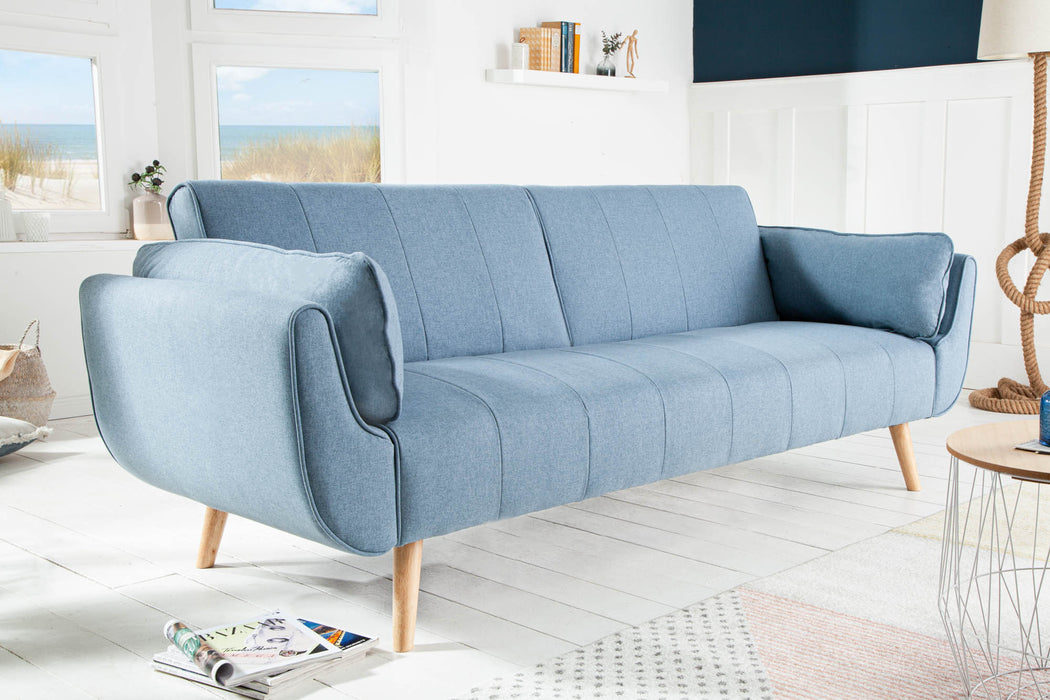 Schlafsofa Sofia Plus 215cm hellblau Struktur