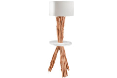 Stehleuchte Nightly 150cm Longanholz Beistelltisch natur