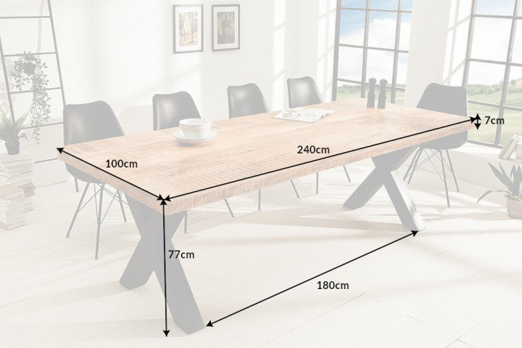 Esstisch Blacksmith X II 240cm Mango 70mm