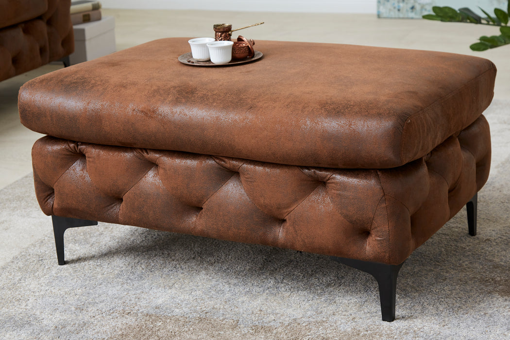 Hocker Barock Microfaser antik braun