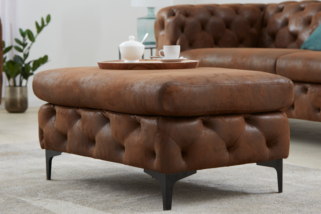 Hocker Barock Microfaser antik braun