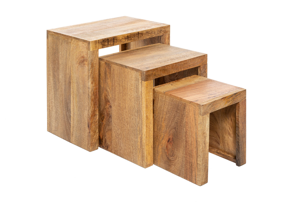 Beistelltisch Simmental 3er Set Mango natur