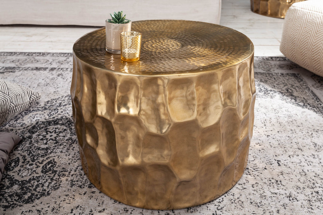 Couchtisch Natural Orient 53cm Aluminium gold