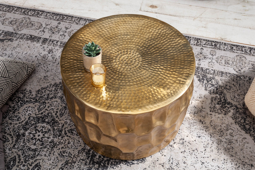 Couchtisch Natural Orient 53cm Aluminium gold