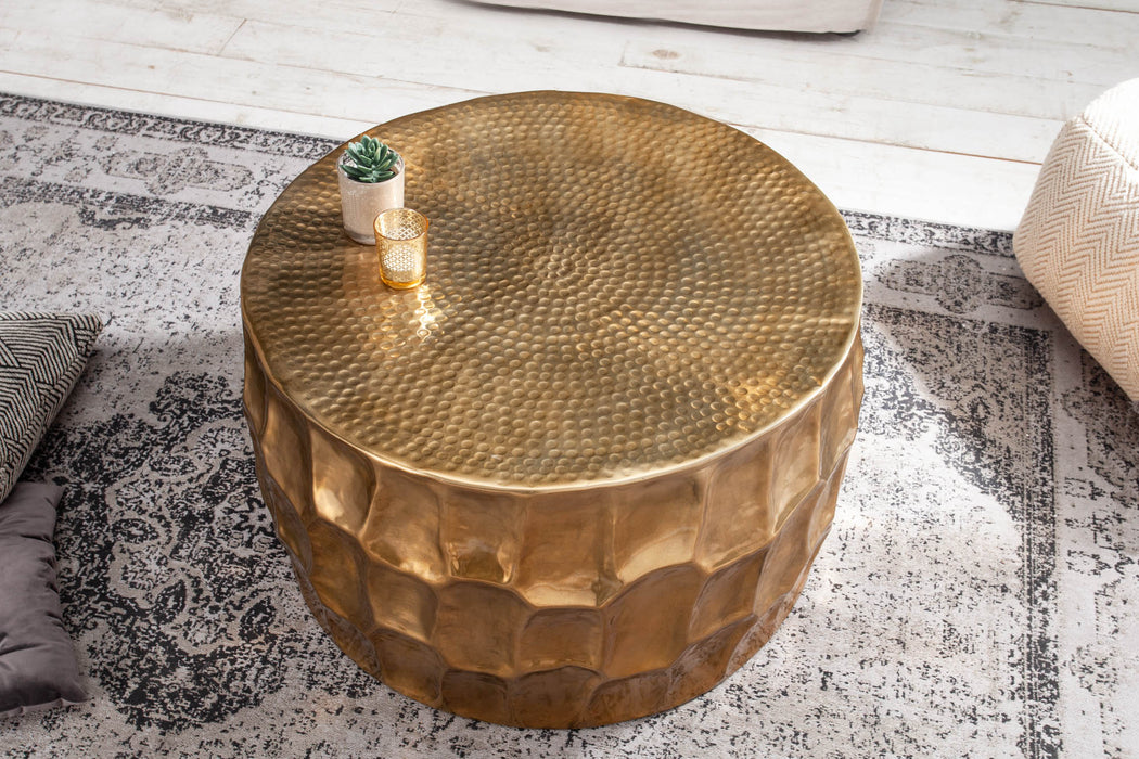 Couchtisch Natural Orient 68cm Aluminium gold