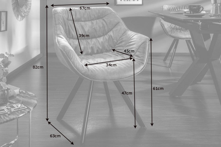 Stuhl The Nordic Comfort Samt grau