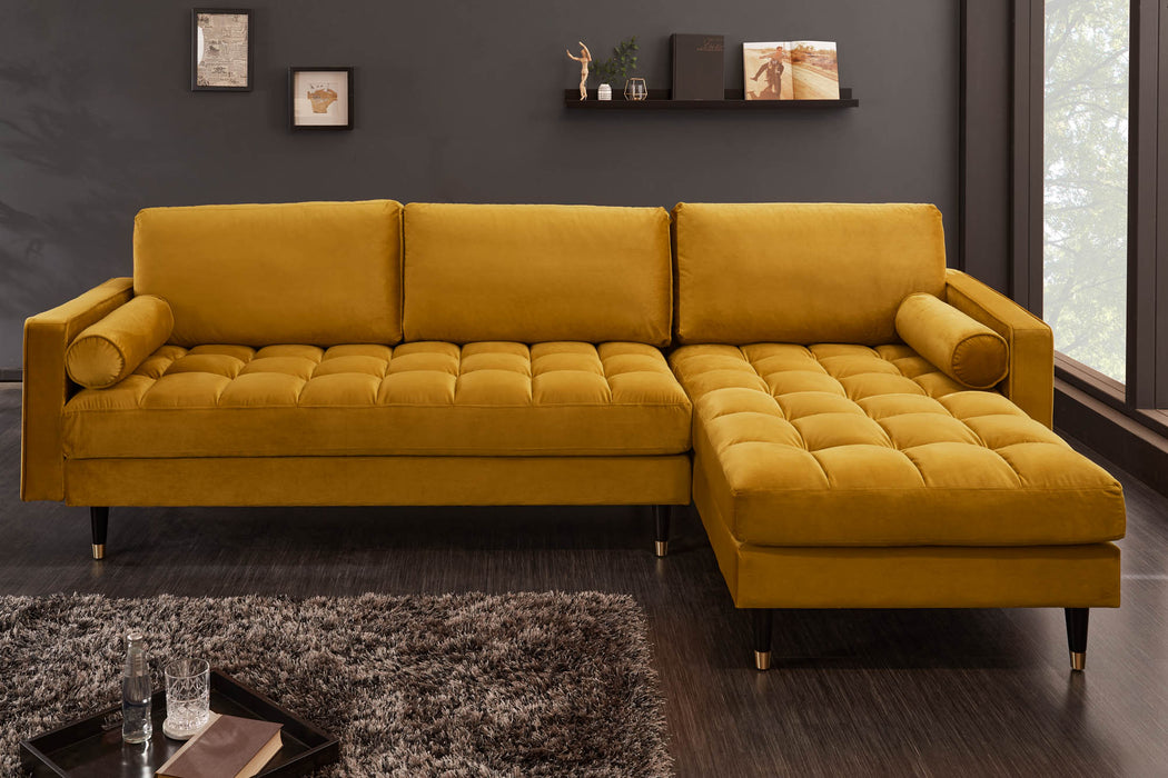 Ecksofa Plush Velvet II 260cm senfgelb Samt