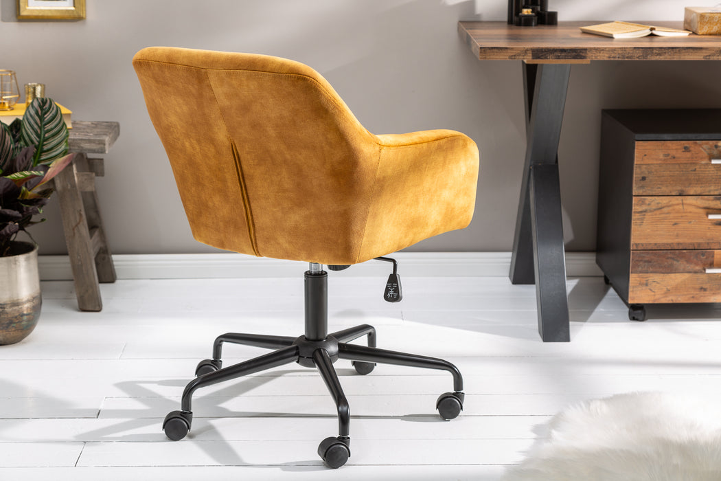 Bürostuhl Nordic Comfort senfgelb Samt