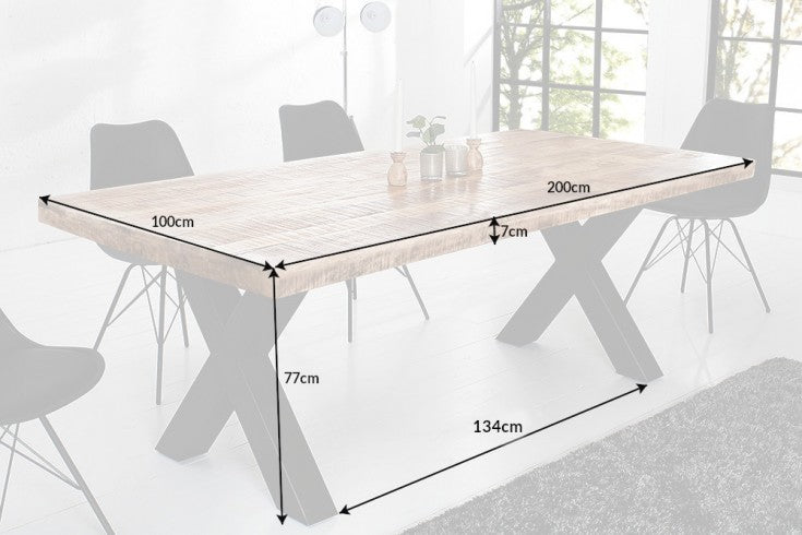 Esstisch Blacksmith 200cm Mango Natur 70mm