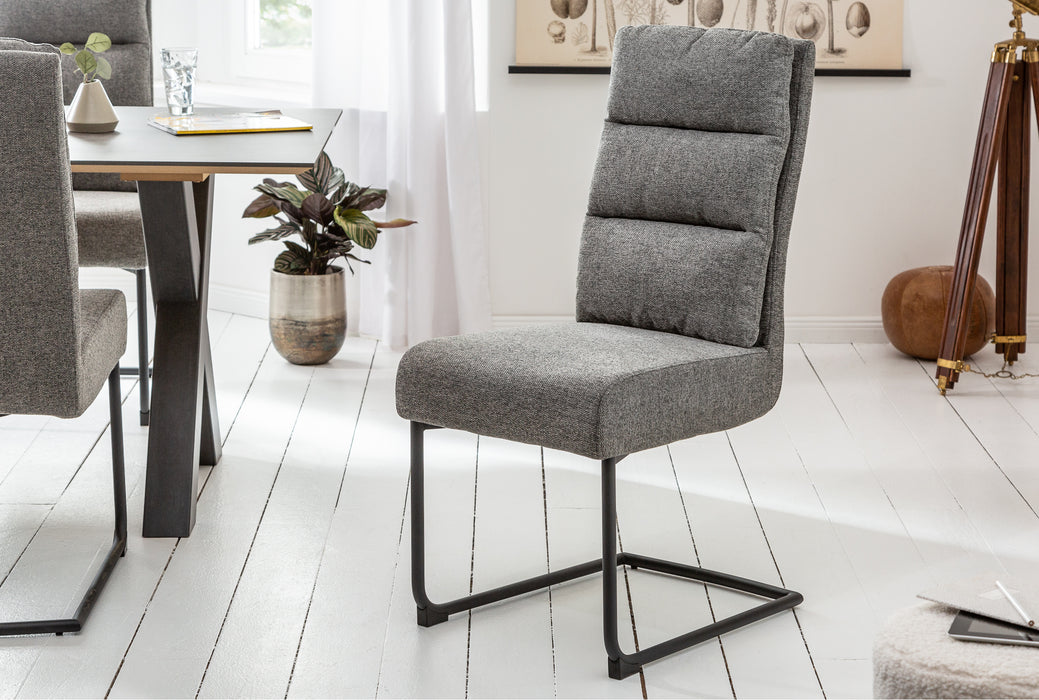 Freischwinger Ease Strukturstoff Grau