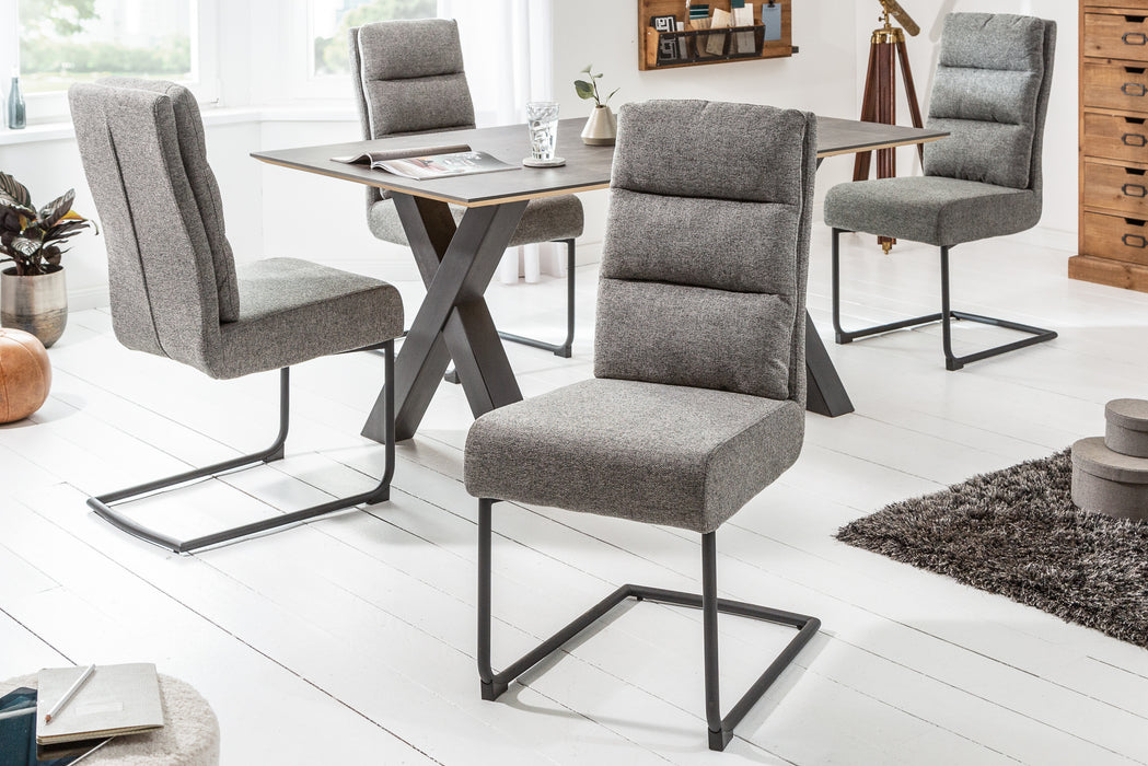 Freischwinger Ease Strukturstoff Grau