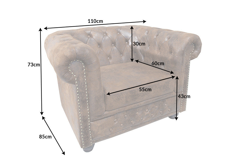 Sessel Chesterfield braun Antik Look