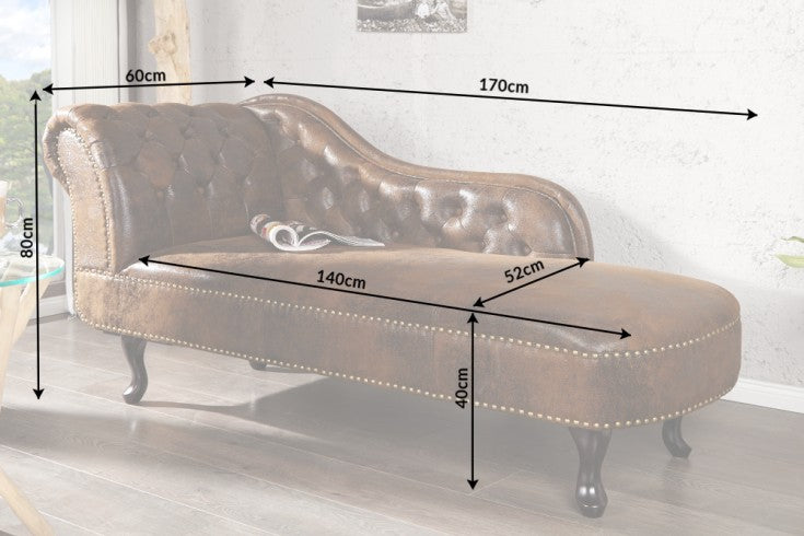 Recamiere Chesterfield braun Antik Look