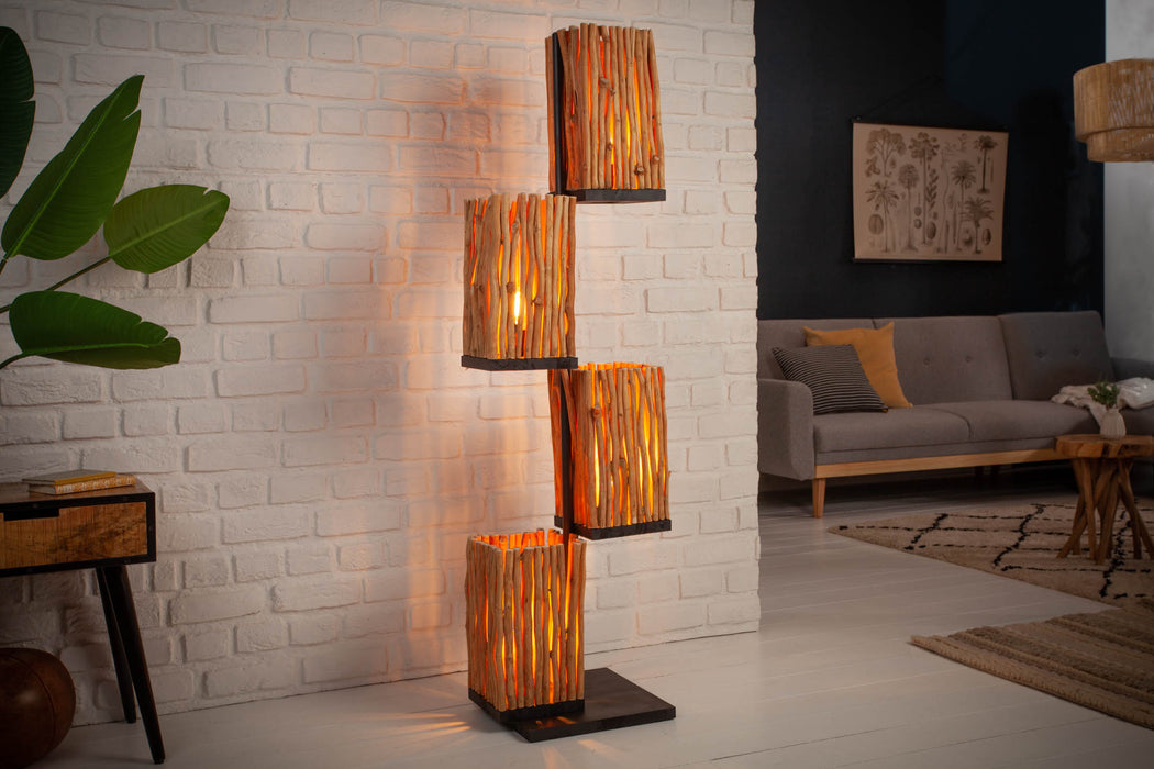 Stehleuchte Bliss 154cm Longan-Holz