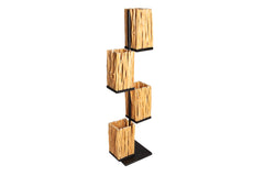 Stehleuchte Bliss 154cm Longan-Holz 4 Schirme natur