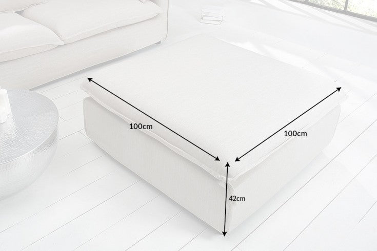 Hocker Clouds 100cm natur Leinen