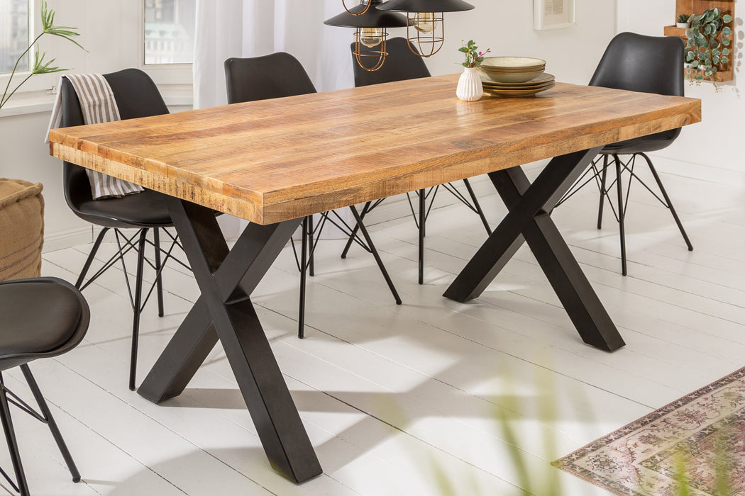 Esstisch Blacksmith 160cm Mango Natur 70mm